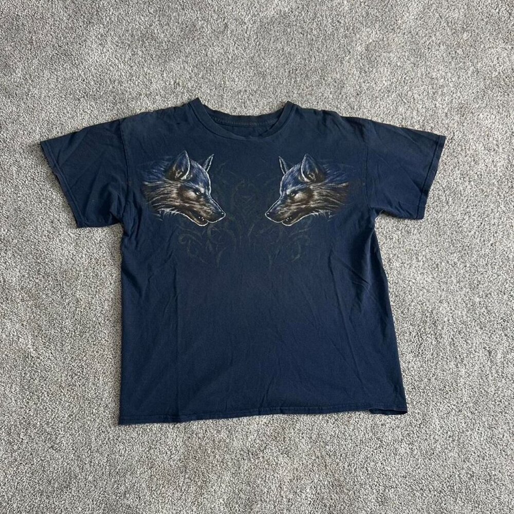 Men's Black and Navy T-shirt